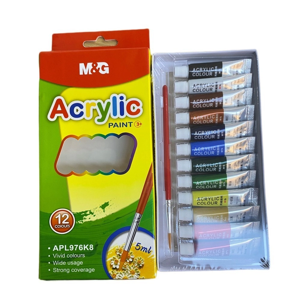 Набір акрилових фарб M&G 12 кольорів-5 мл APL976K8