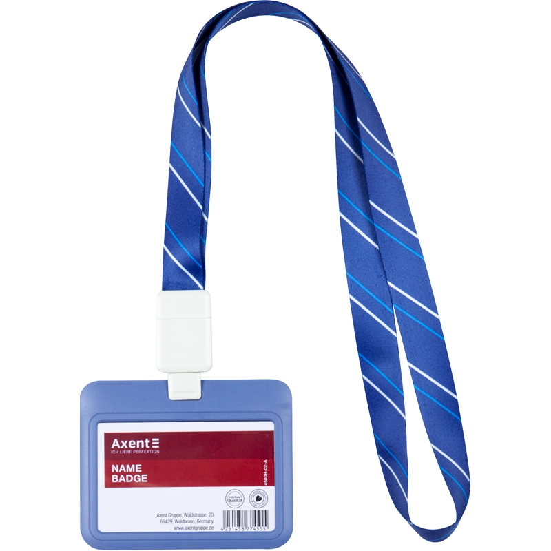Бейдж горизонтальний синій Axtent 4500h-02-a