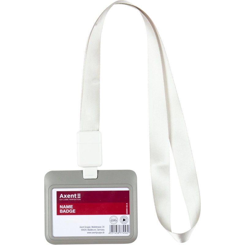 Бейдж горизонтальний сірий Axtent 4500h-03-a