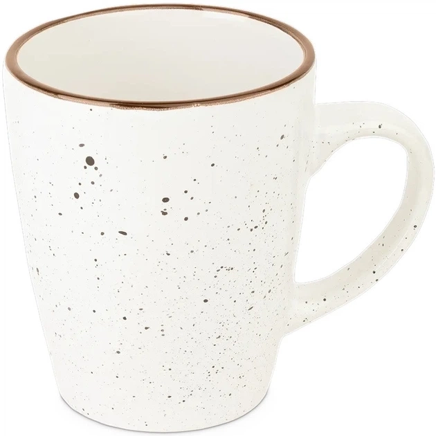 Чашка Well Done WD-5010W 350мл біла з коричневими точками