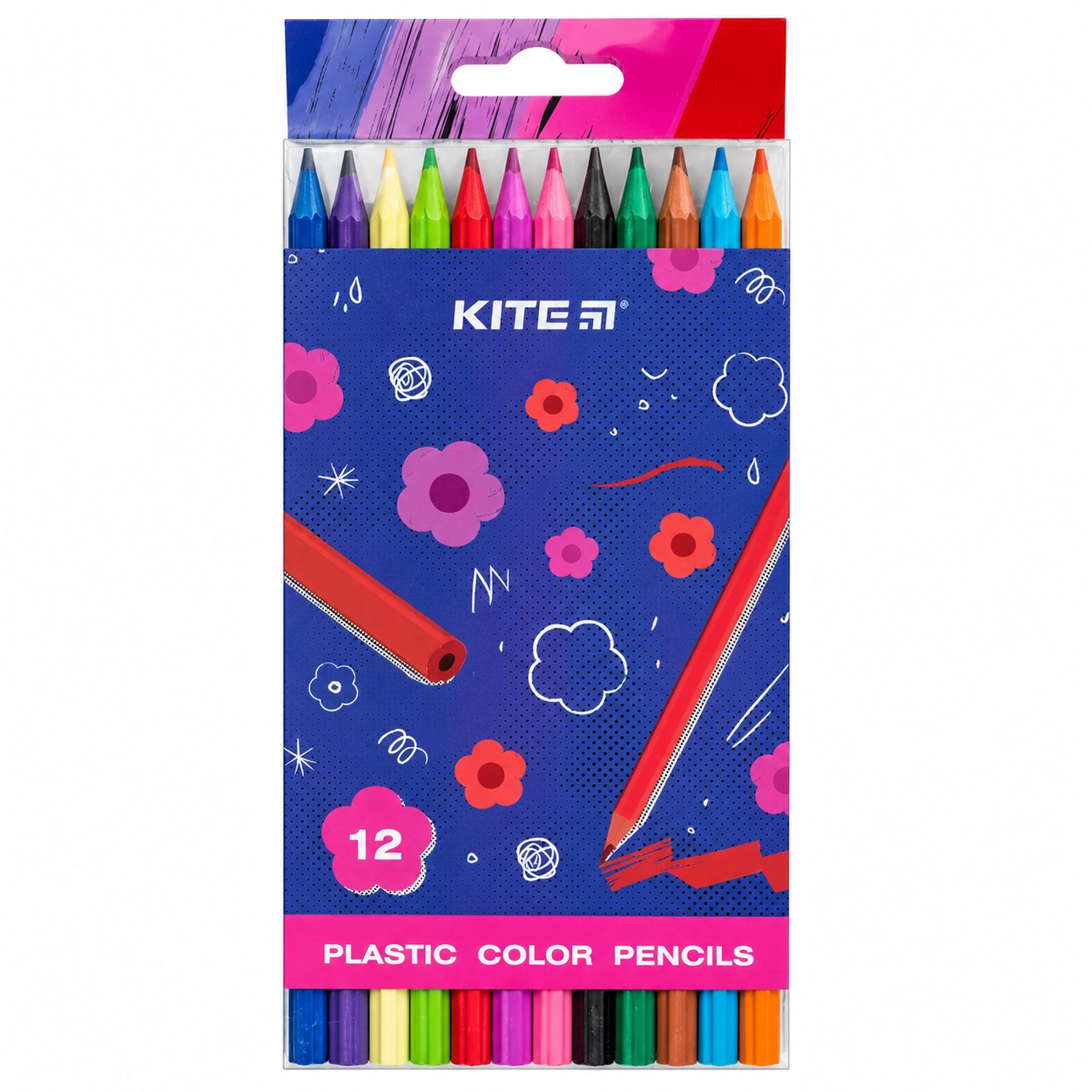 Олівці кольорові пластикові Kite Flower 12 кольорів  K24-049-1
