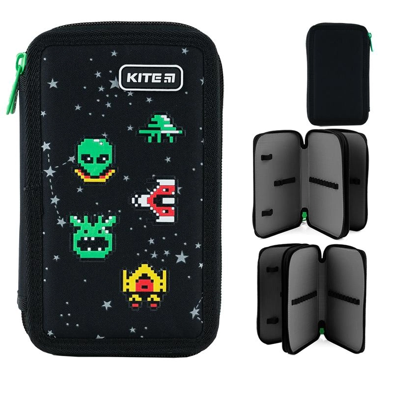 Пенал Kite 2 відділення без наповнення 623 UFO K24-623