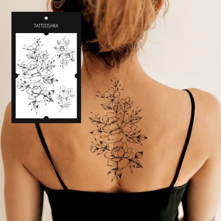 Тимчасове тату Tattooshka Квіти досконалість LB-129