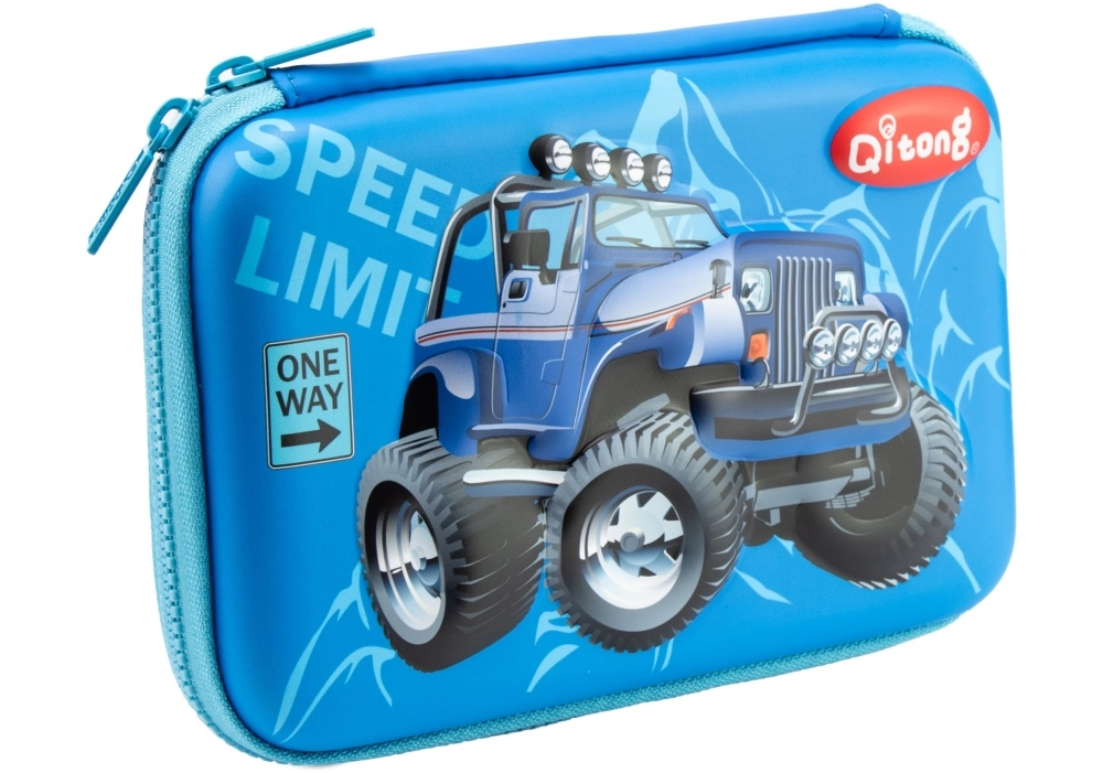 Пенал CFS з тисненням на 1 відділення QT-5704-Blue