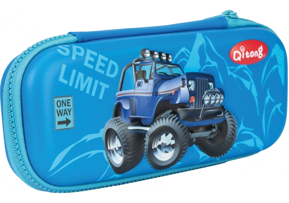 Пенал CFS з тисненням на 1 відділення QT-5741-Blue