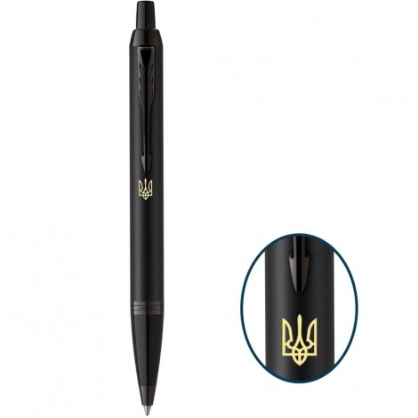 Ручка кулькова Parker IM 17 UKRAINE Achromatic Black Тризуб 22932_TR