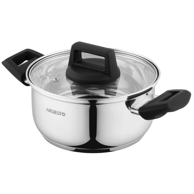 Кастрюля Ardesto Gemini скляна кришка 2,0 л нержавіюча сталь AR3520G