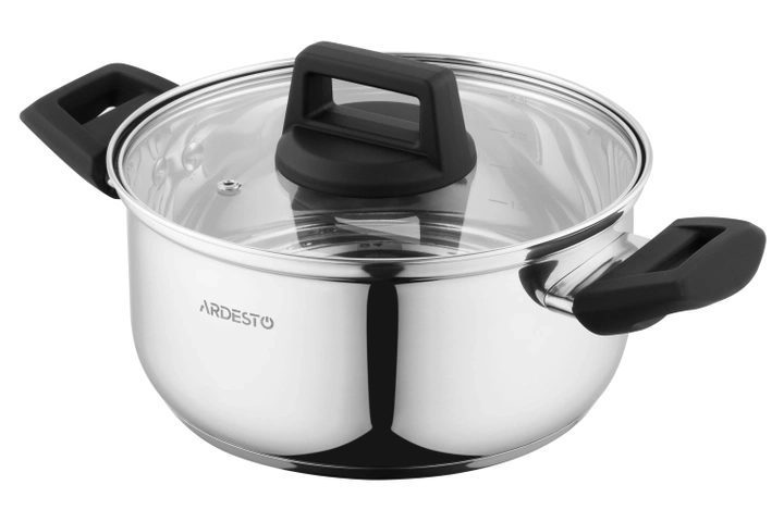 Кастрюля Ardesto Gemini скляна кришка 2,9 л нержавіюча сталь AR3529G Кастрюля Ardesto Gemini скляна кришка 2,9 л нержавіюча сталь AR3529G