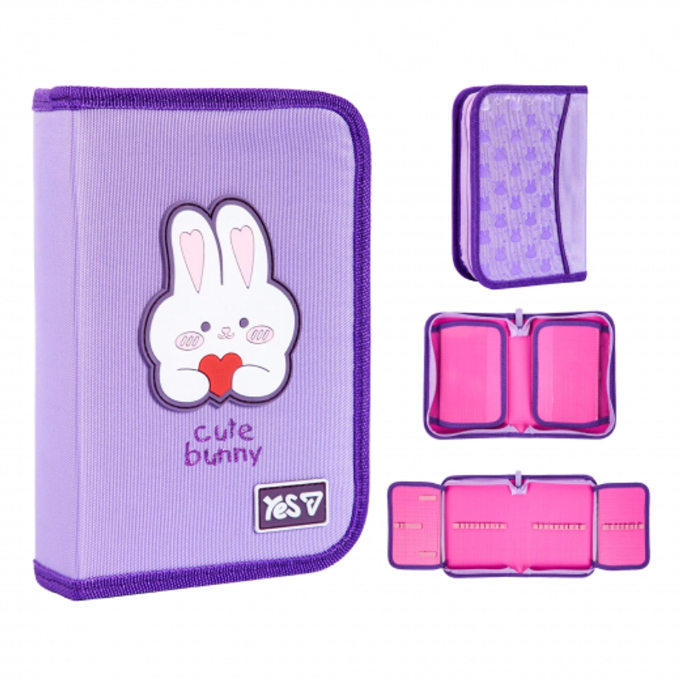 Пенал твердий Yes одинарний з двома клапанами HP-04 Cute Bunny 533740 533740 — 