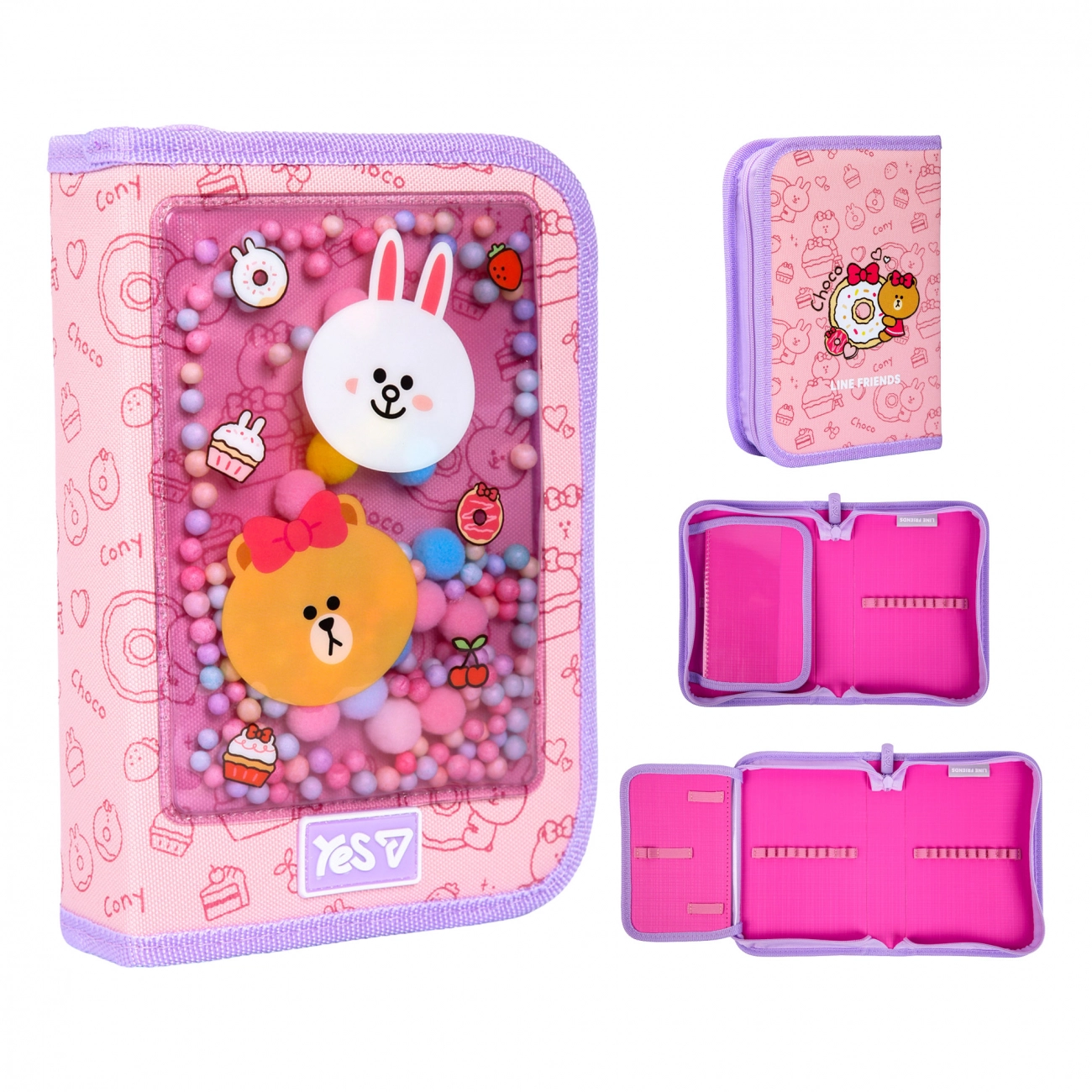 Пенал твердий Yes одинарний з клапаном HP-03 Line Friends Always Together 533731 533731