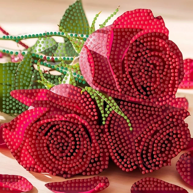 Алмазна мозаїка Strateg Троянди 18х18 см — фото 2