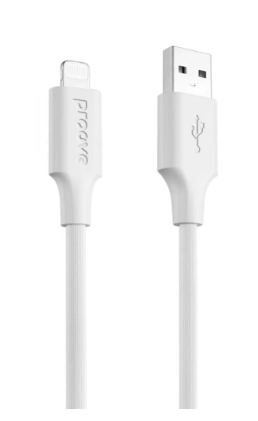 Кабель Proove Striped Silicone Lightning (1m) білий Кабель Proove Striped Silicone Lightning (1m) білий