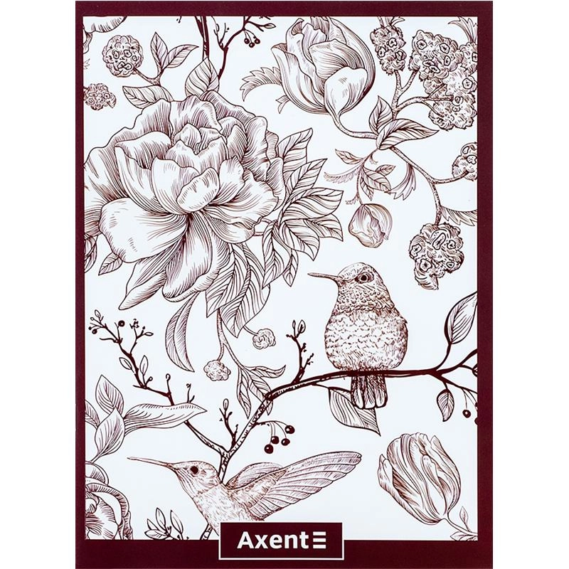 Блокнот А4 Axent клітинка бордовий 48 аркушів — фото 2