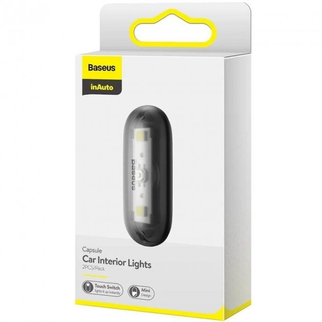 Автомобільна лампа Baseus Capsule Car Interior Lights(2PCS/Pack)Black Автомобільна лампа Baseus Capsule Car Interior Lights(2PCS/Pack)Black