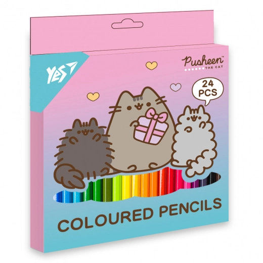 Олівці кольорові YES 24 кольорів Pusheen Stormy and Pip 290741