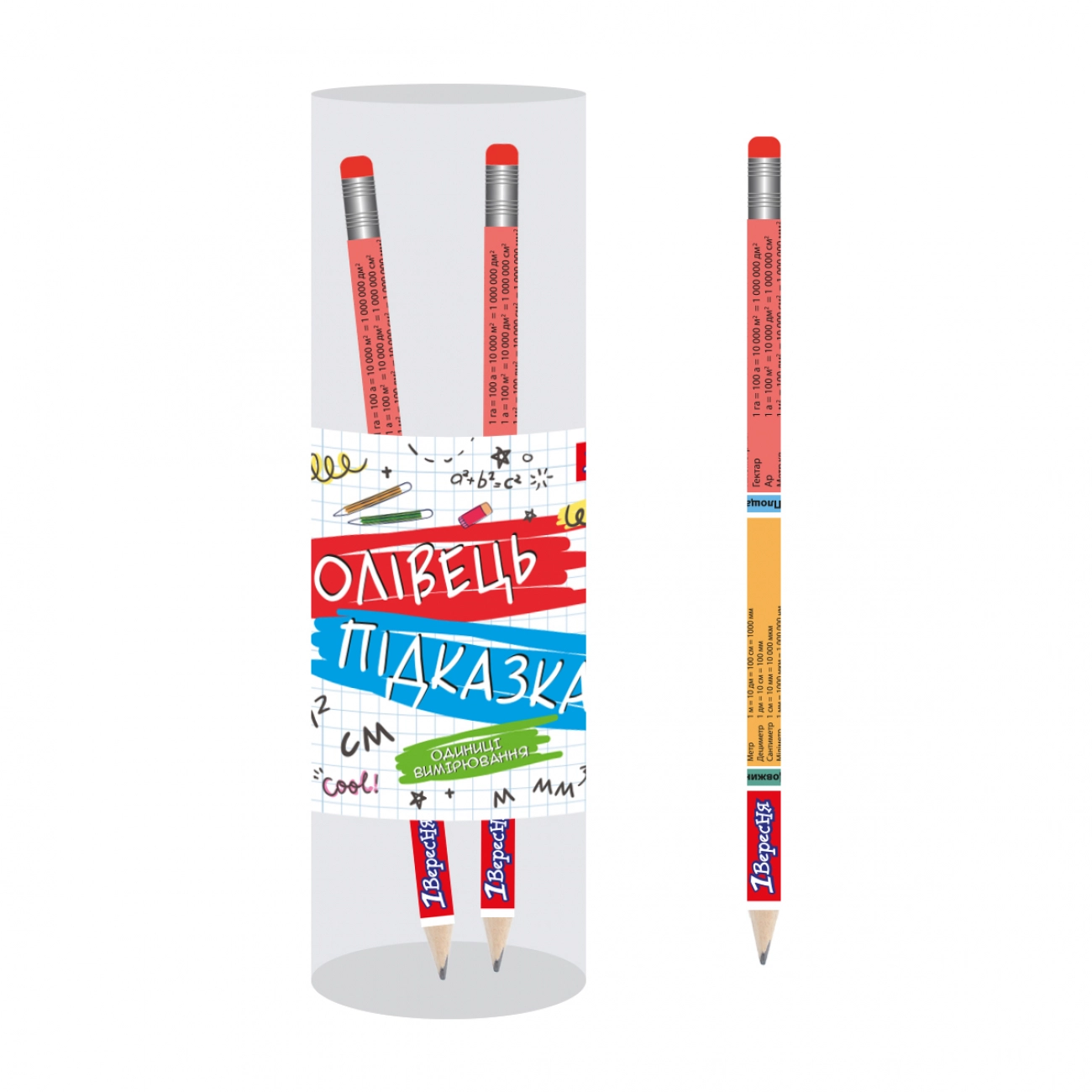 Олівець 1Вересня чорнографітний круг з гумкою Одиниці виміру