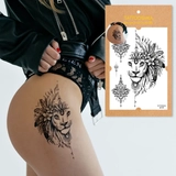 Тимчасове тату Tattooshka Лев графічний з мандалою LB-119