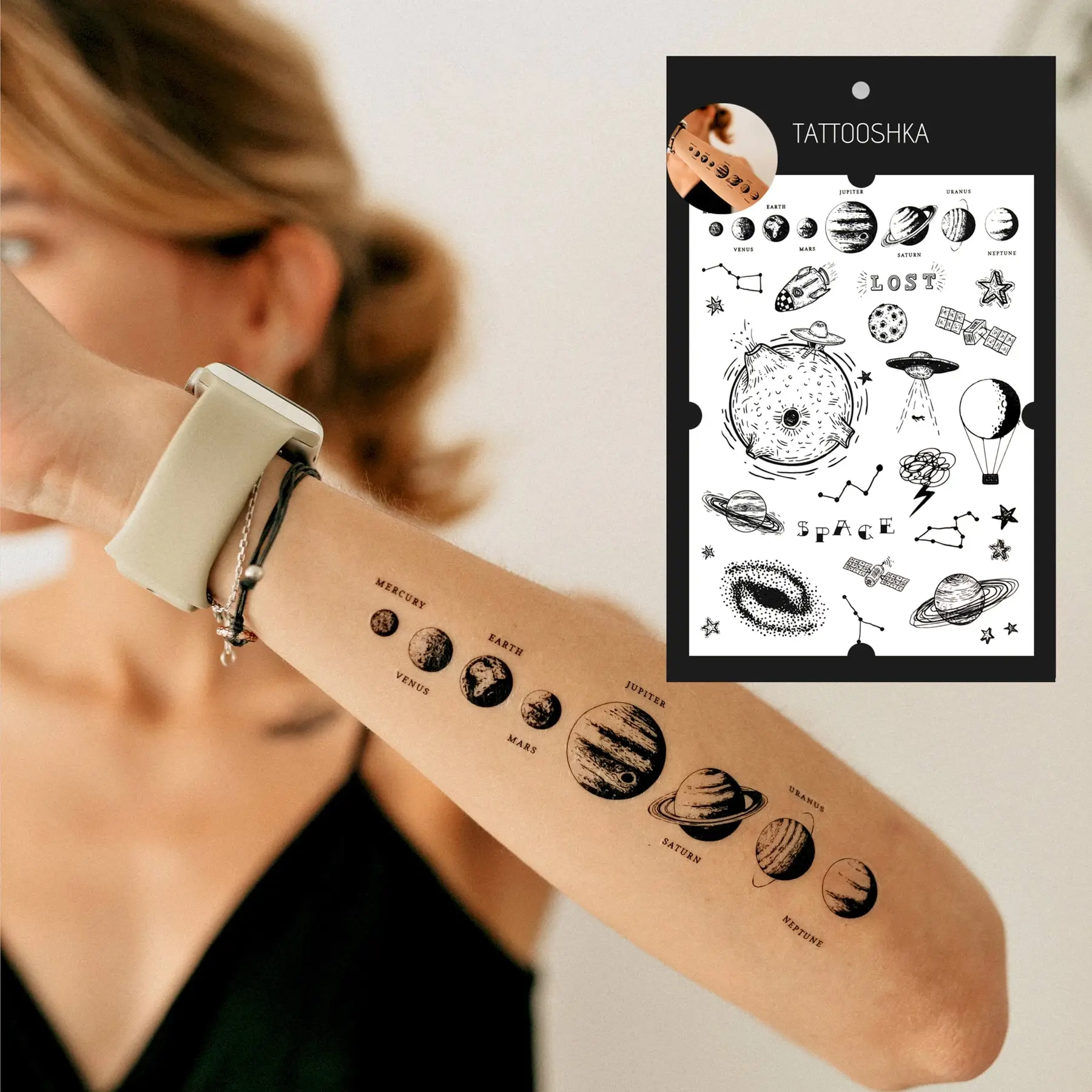 Тимчасове тату Tattooshka сет Космічний Бум LC-124 Тимчасове тату Tattooshka сет Космічний Бум LC-124