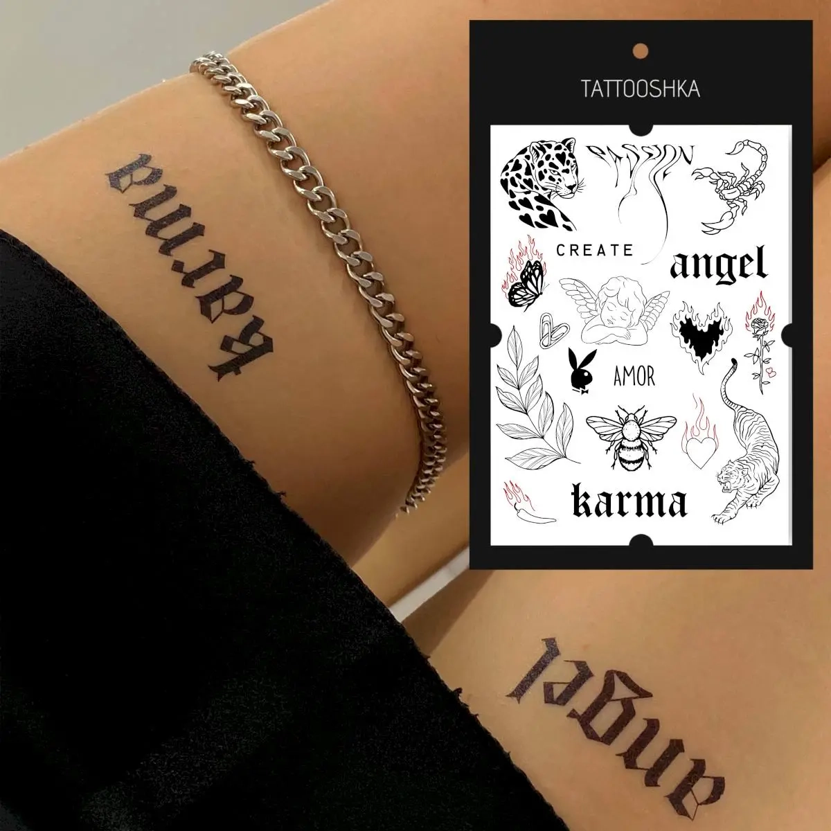 Тимчасове тату Tattooshka набір Брутальний LB-147