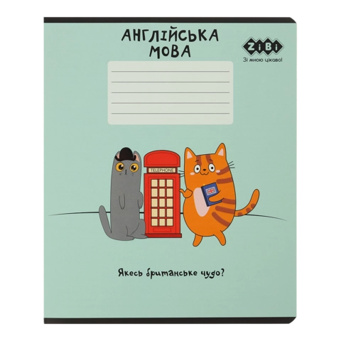 Зошит учнівський шкільний CUTE CAT 36аркушів клітинка англійська KIDS LINE ZB.1731-38
