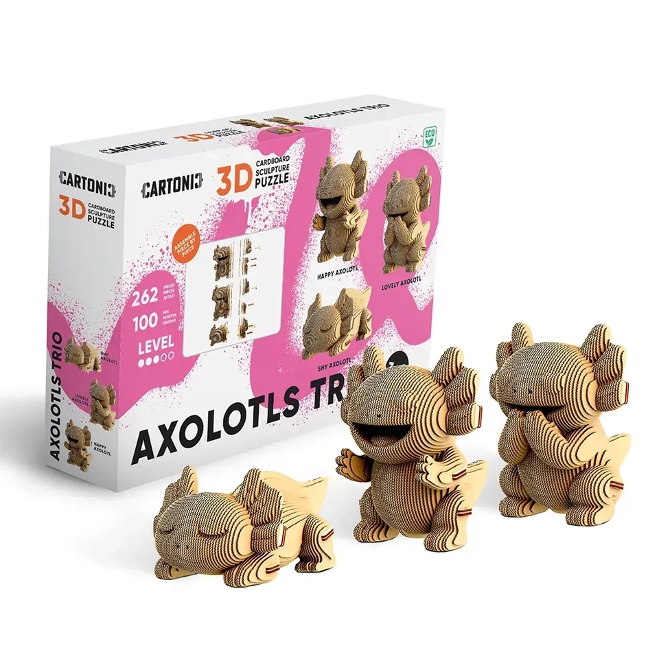 Картонний конструктор Cartonic 3D Puzzle Axolotls Ttrio — 