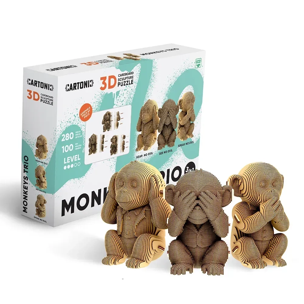Картонний конструктор Cartonic 3D Puzzle Monkeys Ttrio