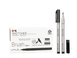 Лінер M&G Sketch Fineliner Brush 1,0 мм чорний — фото 2