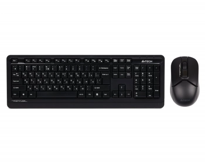 Комплект бездротовий клавіатура та миша A4Tech FG1012 (Black)
