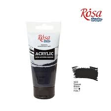 Фарба акрилова чорна ROSA Studio 75 мл — фото 2