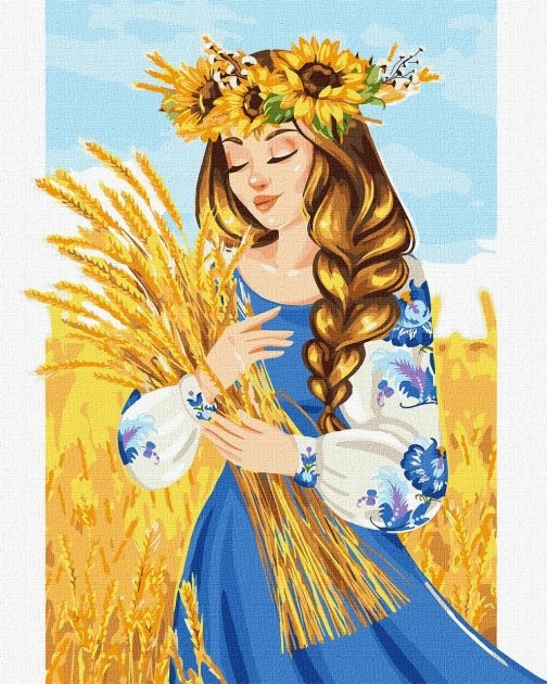 Набір для розпису по номерах Ідейка Моя рідна земля 40х50см KHO4986