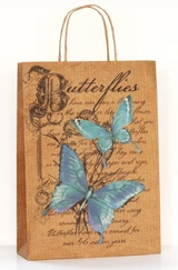 Пакет паперовий крафтовий №185 240х340х88 Блакитні метелики 161376