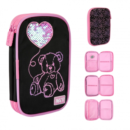 Пенал мякий з LED Yes PH-35 Pink Bear 533777 533777