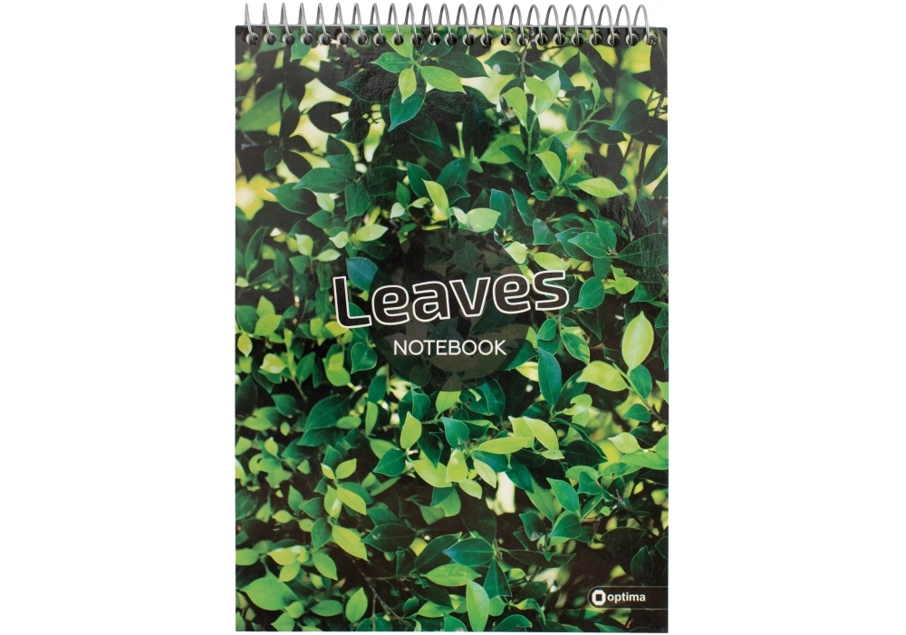 Блокнот А5, 80 арк., Малюнки природи Leaves, клітинка, спіраль