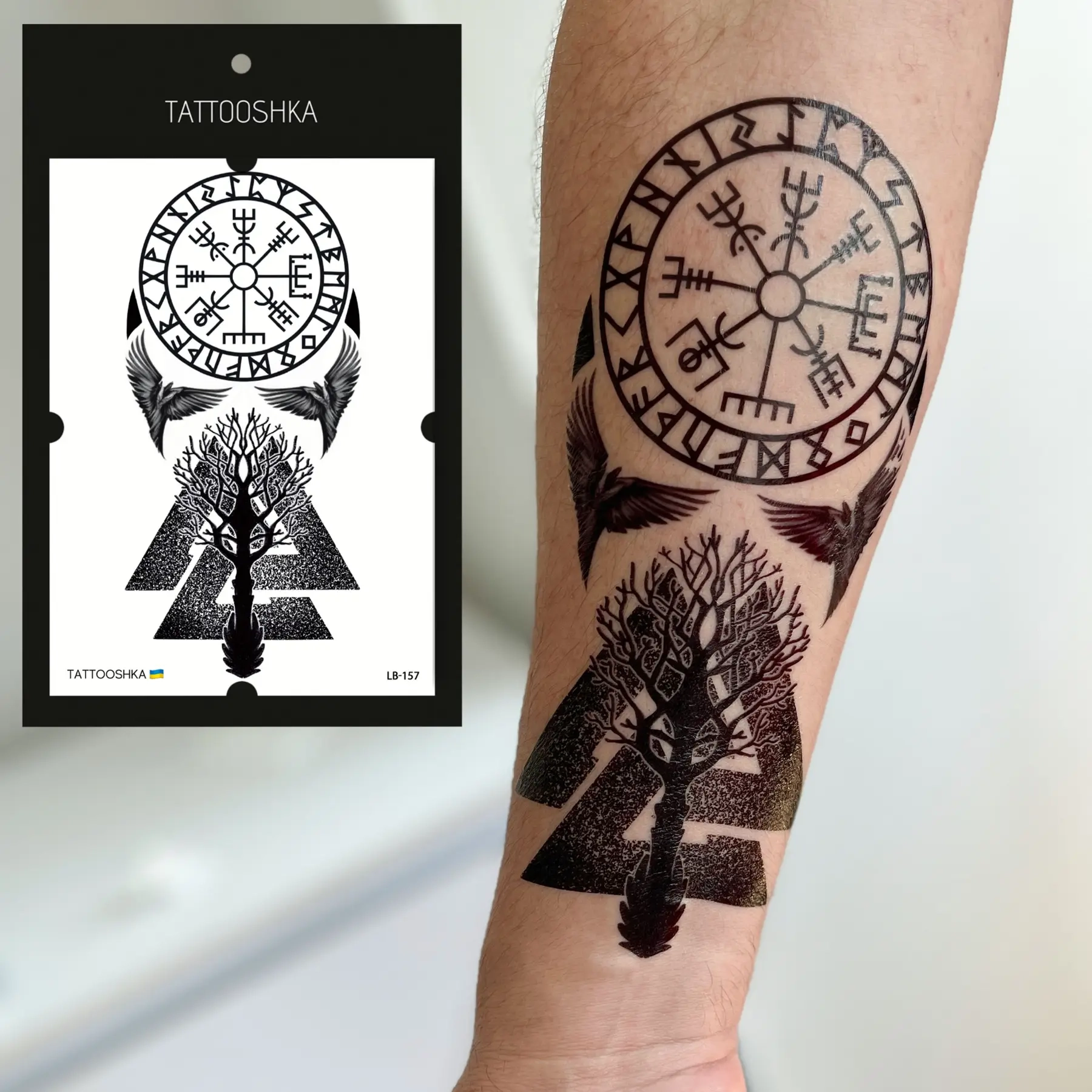 Тимчасове тату Tattooshka Руни з лісом LB-157
