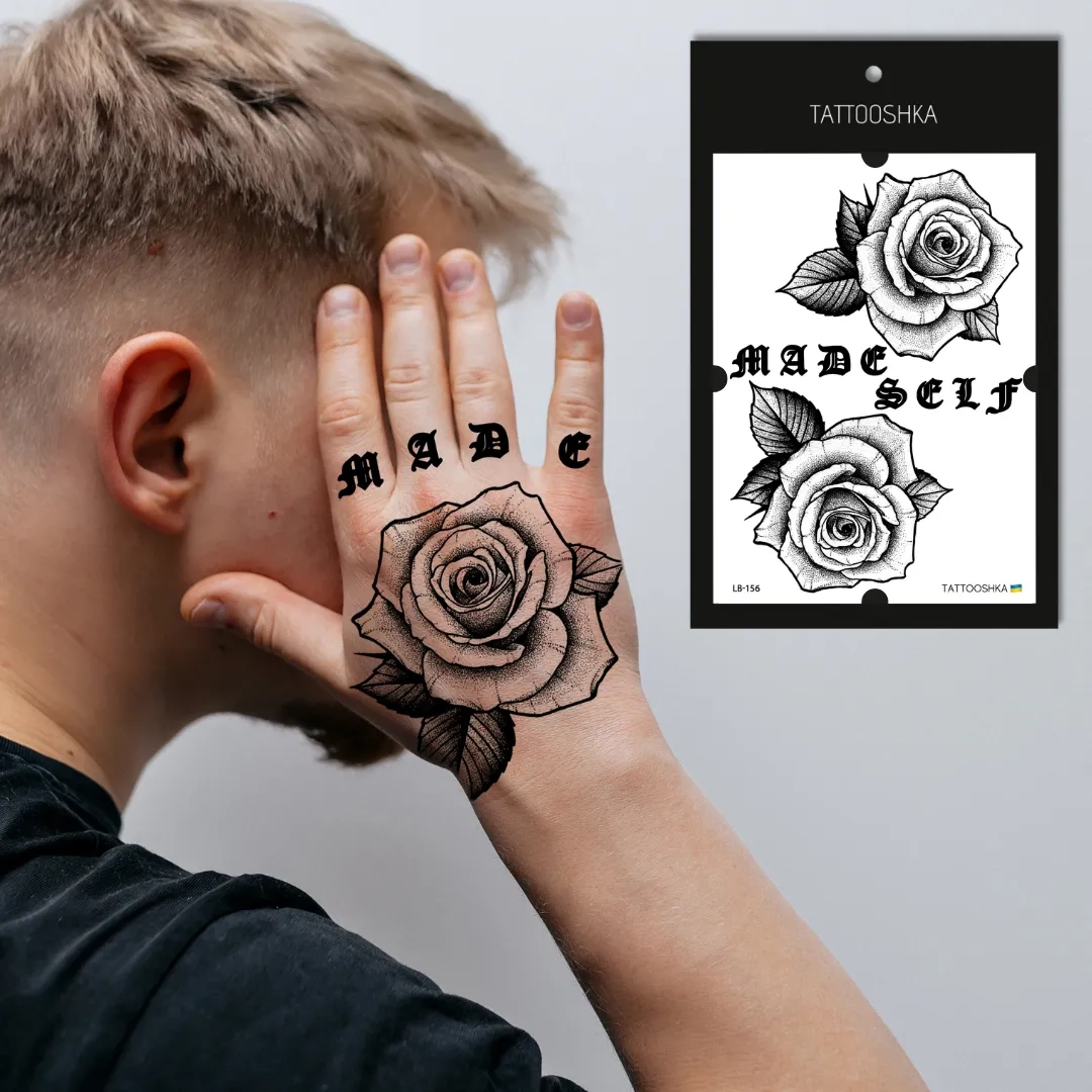 Тимчасове тату Tattooshka набір Троянди на руку LB-156