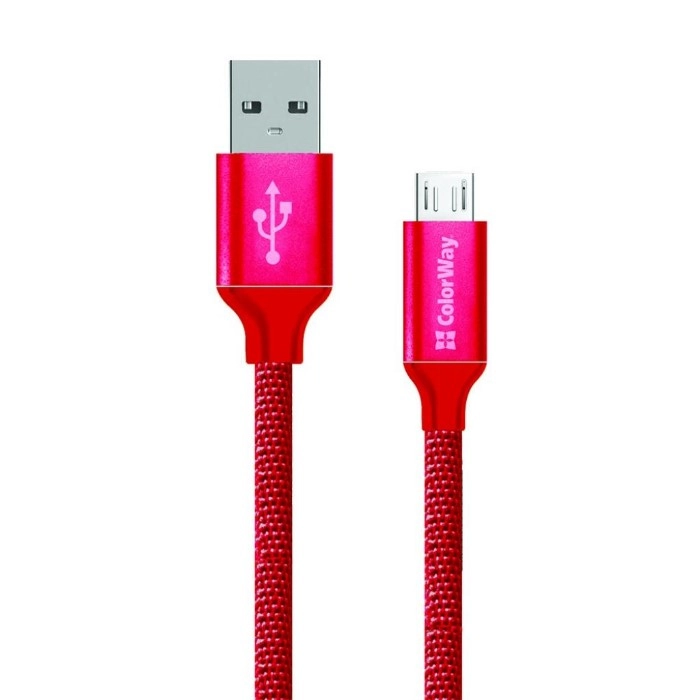 Кабель Colorway USB - MicroUSB 2.1А 1м червоний (CW-CBUM002-RD)
