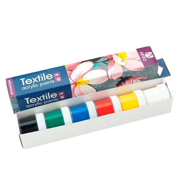 Набір акрилових фарб Arteo для розпису тканин 12 кольорів — фото 2