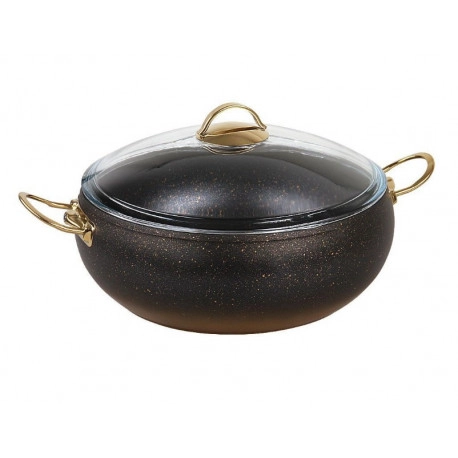 Кастрюля OMS алюмінієва антипригарна D32 см 9,2л з кришкою скло чорний/Бронза OMS 3141-32-9,2л-Bronze Кастрюля OMS алюмінієва антипригарна D32 см 9,2л з кришкою скло чорний/Бронза OMS 3141-32-9,2л-Bronze