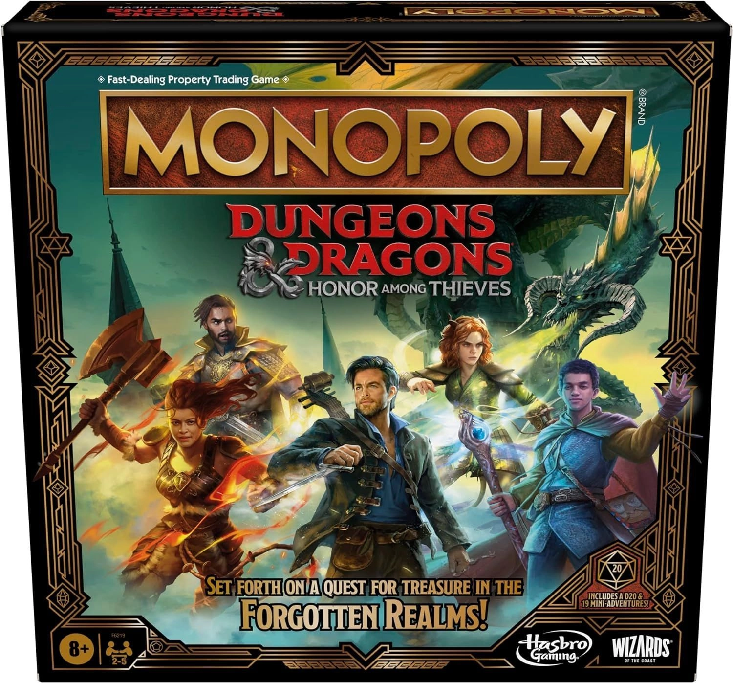 Гра настільна Monopoly Dungeons & Dragons: Honor Among Thieves Монополія D&D: Честь злодіїв Англійською F6219UE2
