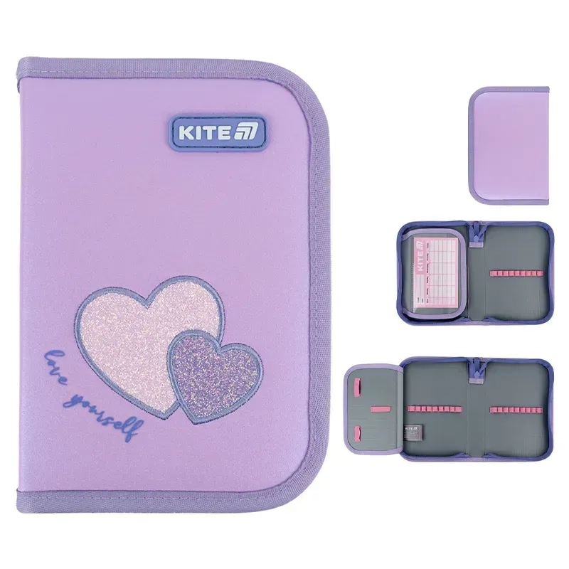 Пенал Kite 1 відділення 1 відвороти без наповнення 621 Sweetheart K25-621-1