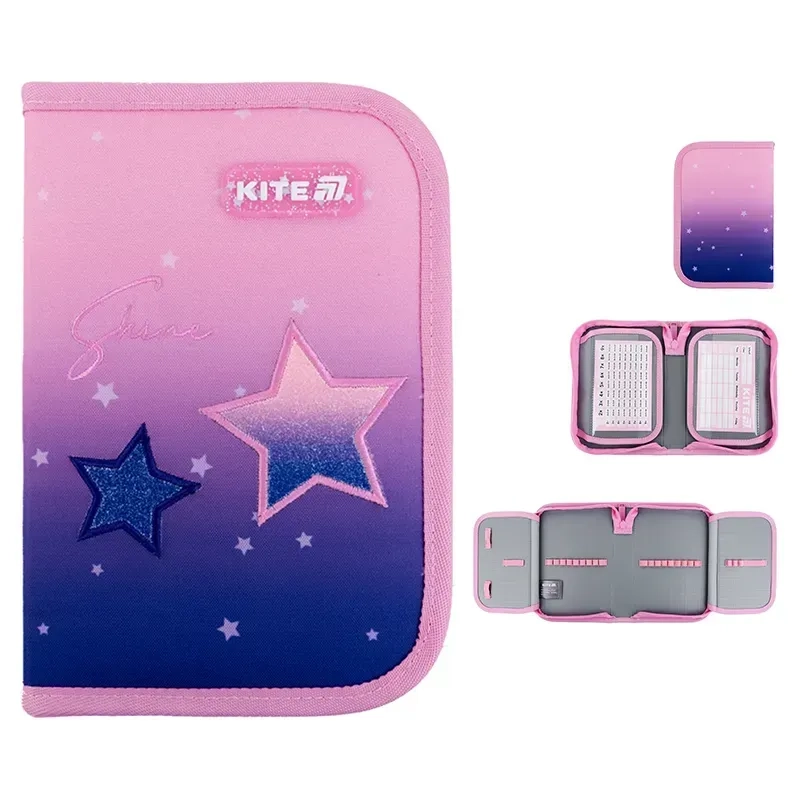 Пенал Kite 1 відділення 2 відвороти без наповнення 622 Sparkling K25-622-1