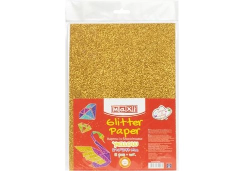 Картон А4 з блискітками жовтий 290 г/м² — фото 2