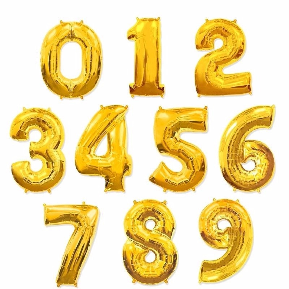 Повітряна куля фольгована 40см Цифри 9 золото З40/1214-14
