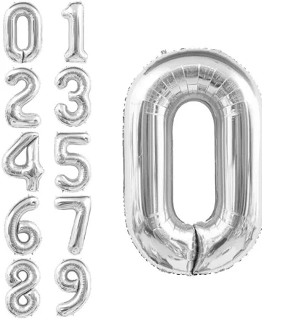 Повітряна куля фольгована 40см Цифри 7 срібні С40/1214-8-н/7