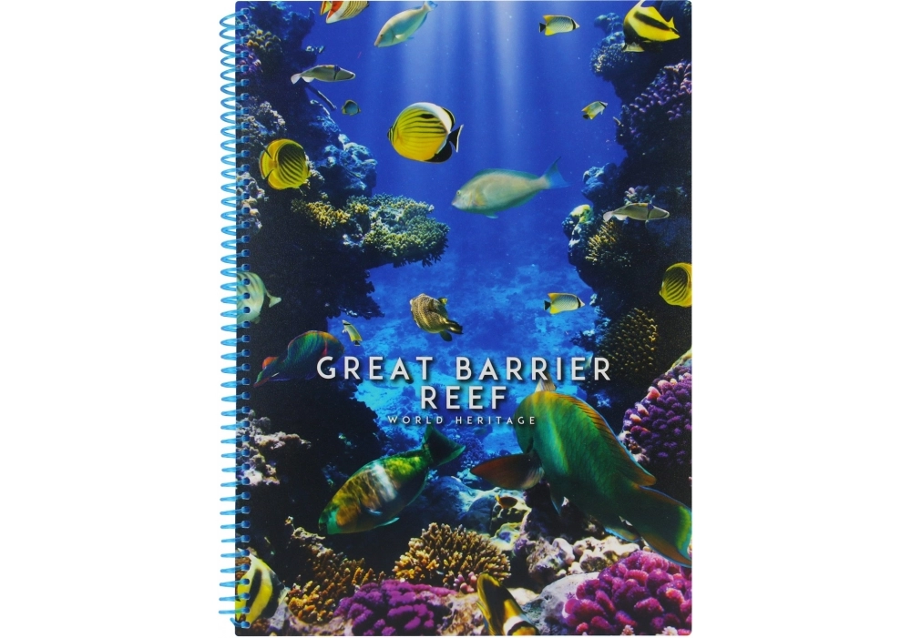 Блокнот World: Reef A4 (200х285) пластикова обкладинка ПВХ спіраль 80 арк. клітинка O20846-23