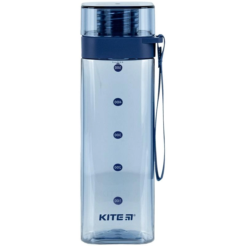 Пляшечка для води Kite квадратна 550 мл блакитна K24-1209-1