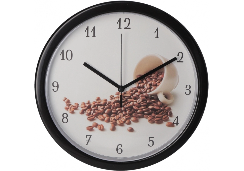 Годинник настінний пластиковий Optima COFFE, білий