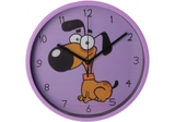 Годинник настінний пластиковий Optima LITTLE DOG, фіолетовий