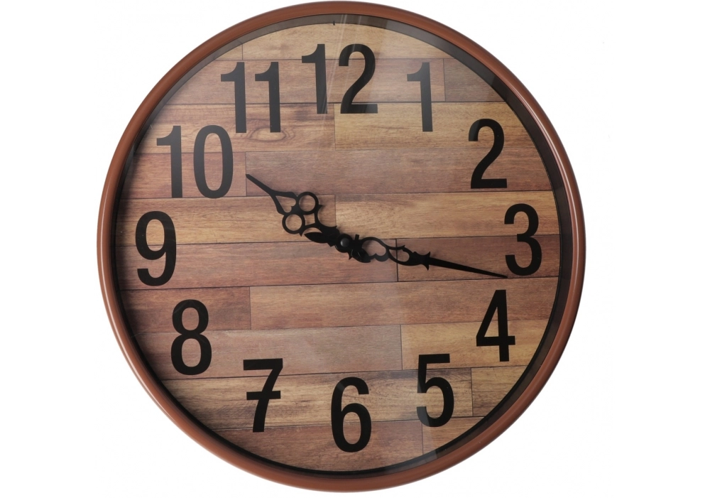 Годинник настінний пластиковий Optima ANTIQUE, колір дерева