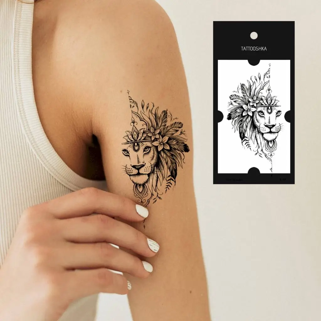 Тимчасове тату Tattooshka Лев графічний L-22